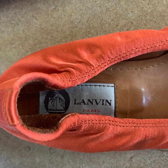 Pink/Coral Lanvin Satin Flats - Picture 5 of 6